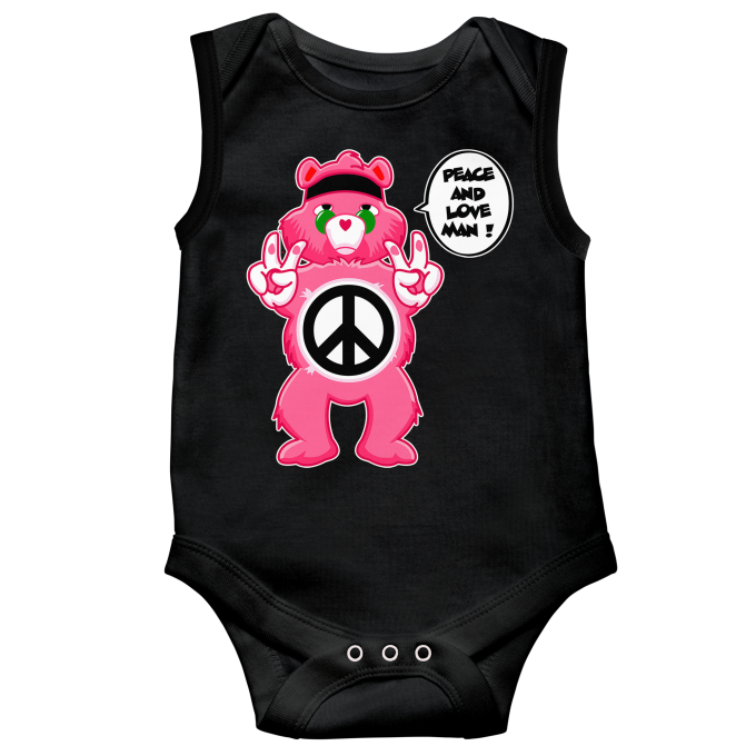Body bébé sans manches Parodies Manga Peace And Love Man - Hippie Version
