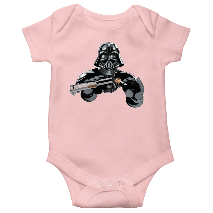 Star Wars Parody Pink Short-sleeved baby bodysuit (Girls) - Darth Vader ( Funny Star Wars Parody - High Quality Babygrow - Size 414 - Ref : 414)