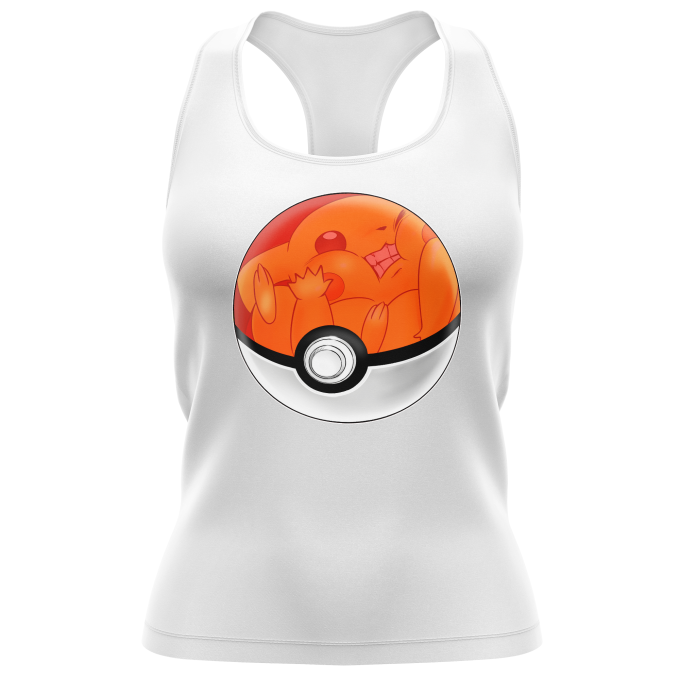 Damen T-shirt Tank top Videospiel-Parodien Das Pokeball auf Pikachu
