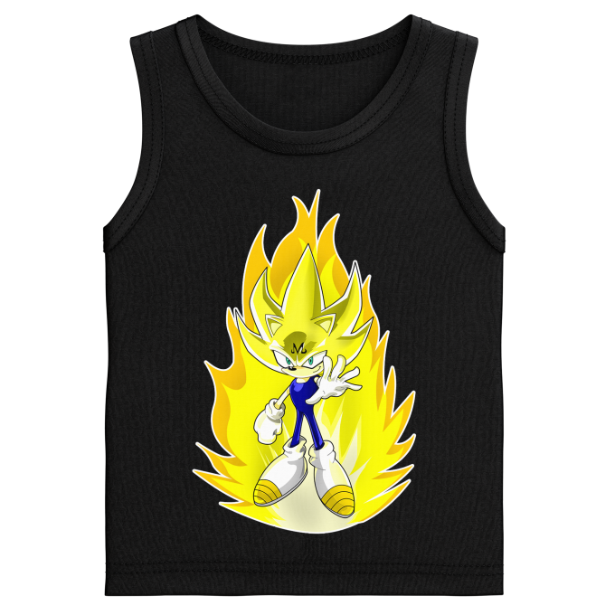 Camiseta de tirantes Niños Negra parodia de Dragon Ball Z -DBZ - Super  Sonic X Son Goku 3 (Camiseta de tirantes de alta calidad en la talla 462 -  impresa en Francia - Réf : 462)