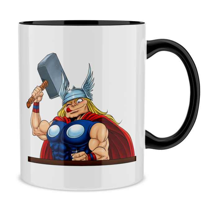 Thor Parodic Mug with Black handle and Black interior - Thor (Funny Thor  Parody - High Quality Mug - Ref : 498)