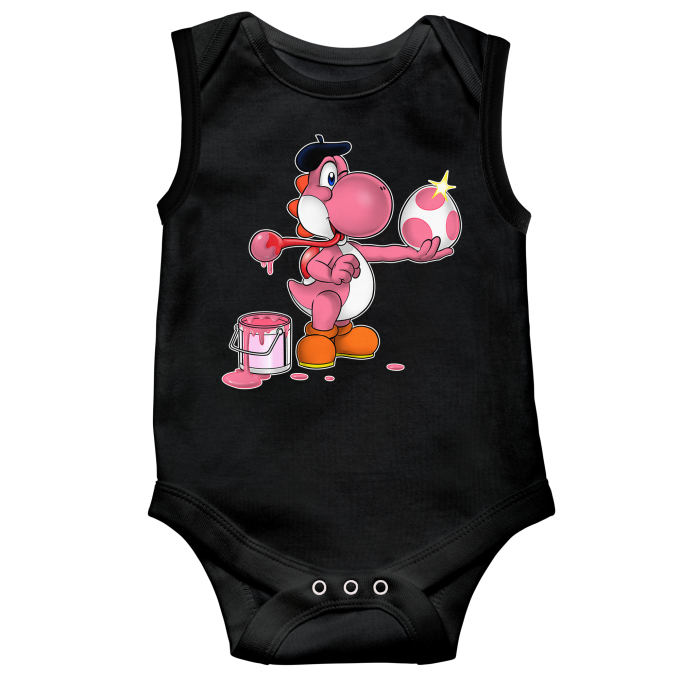 Body bébé sans manches Parodies Jeux Vidéo Peinture fraîche... (Version rose)