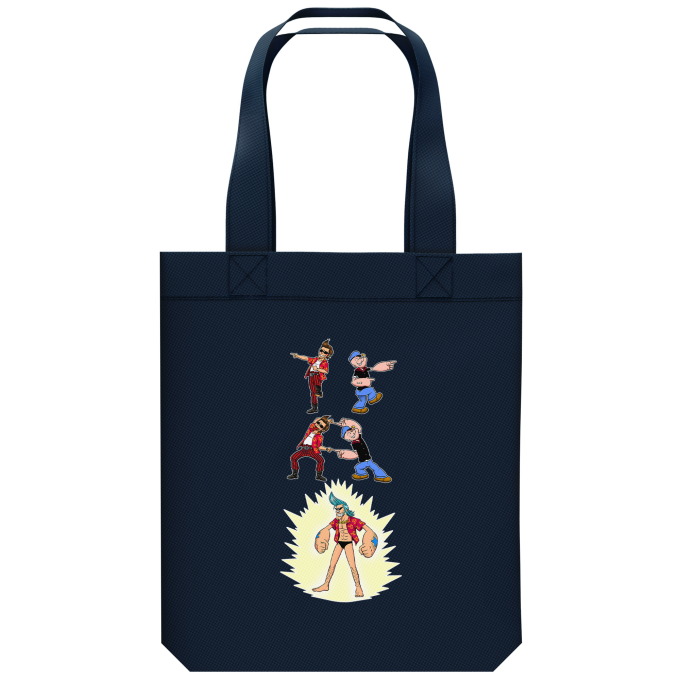 Bolsa (Tote Bag) de algodn orgnico Parodias de manga Franky, Ace Ventura y Popeye