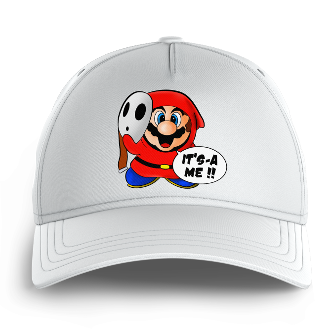 Cappello Bambino e Bambina Nero parodia Super Mario - Mario e Shy Guy ( Cappello di qualità premium - Stampata in Francia - 595 - Rif : 595)