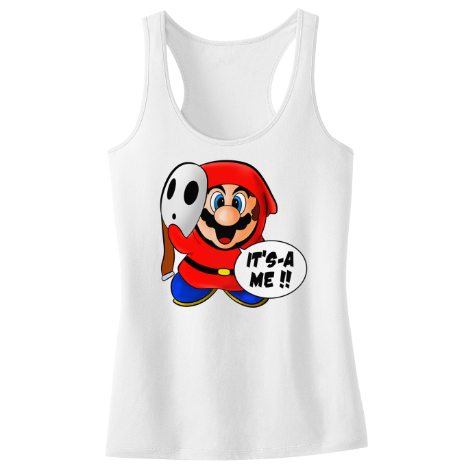 Super Mario Parody White Girls's Tank Top - Mario and Shy Guy (Funny Super  Mario Parody - High Quality Tank Top - Size 595 - Ref : 595)