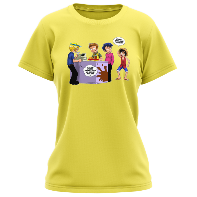 T-shirts Femmes Parodies Manga ça se passe comme ça chez les dragueurs... :)
