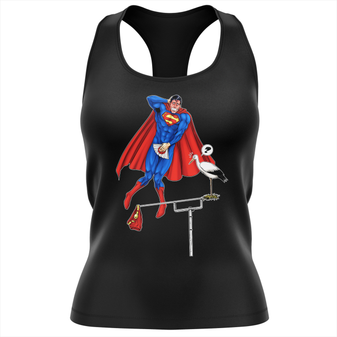 Camiseta de tirantes Negra para Mujer parodia de Superman - Superman - El  Hombre de Acero (Camiseta de tirantes de alta calidad en la talla 655 -  impresa en Francia - Réf : 655)