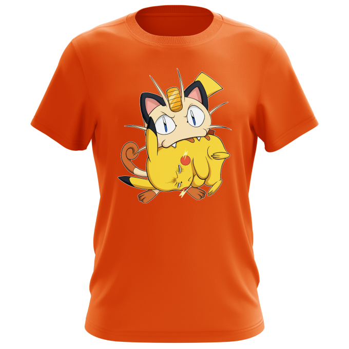 Pokémon Parody Orange Men's T-shirt - Pikachu and Meowth (Funny Pokémon  Parody - High Quality T-shirt - Size 659 - Ref : 659)
