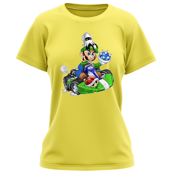 éxito Carteles reposo Camiseta de Mujer Amarilla parodia de Mario Kart - Luigi (T-shirt de alta  calidad en la talla 670 - impresa en Francia - Réf : 670)
