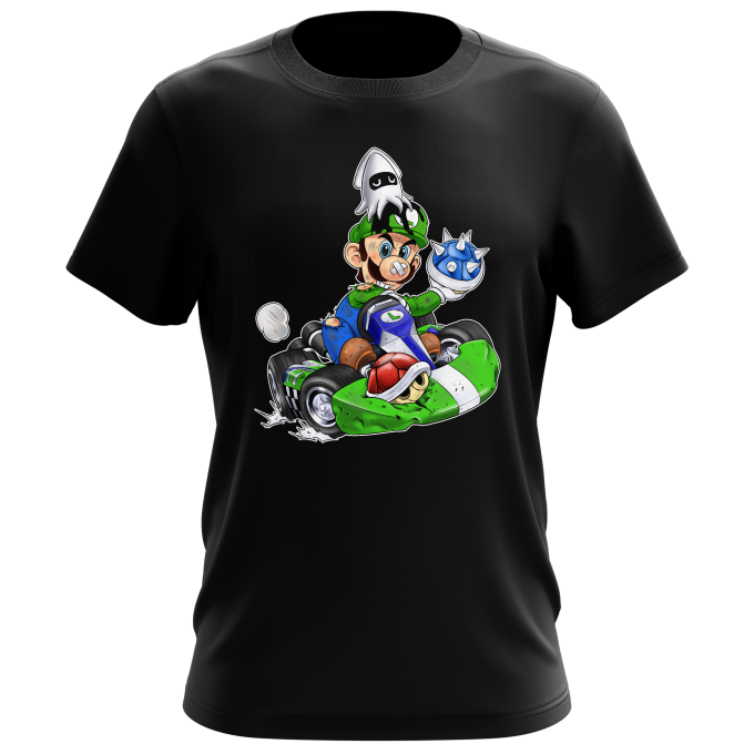 Terrible temperamento Nacional Camiseta de Hombre Negra parodia de Mario Kart - Luigi (T-shirt de alta  calidad en la talla 670 - impresa en Francia - Réf : 670)