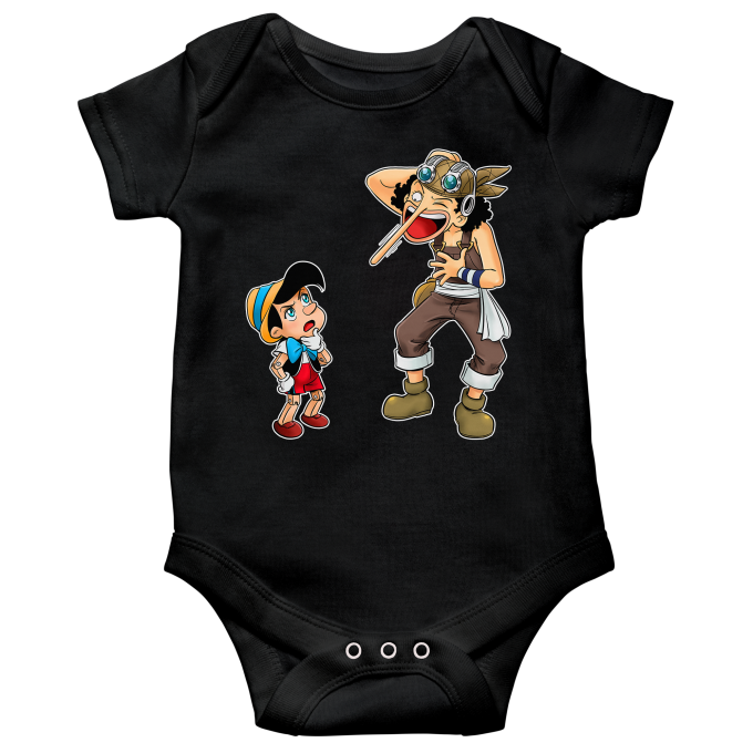 Body per bambini a maniche corte Parodie di Manga Usop e Pinocchio