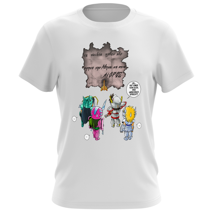 Herren T-shirts Manga-Parodien Seiya, Shun, Shiryu, Hyoga und Aioros