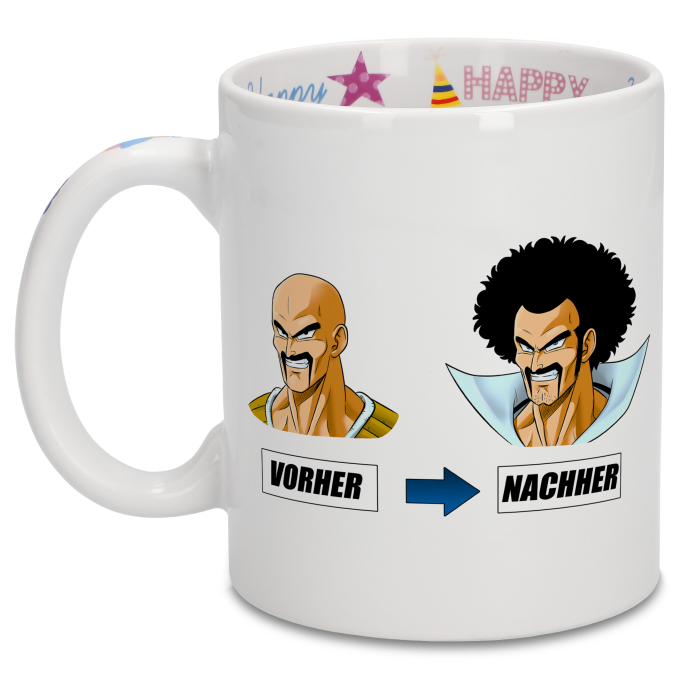 Geburtstag Tassen Manga-Parodien Nappa und Mr Satan