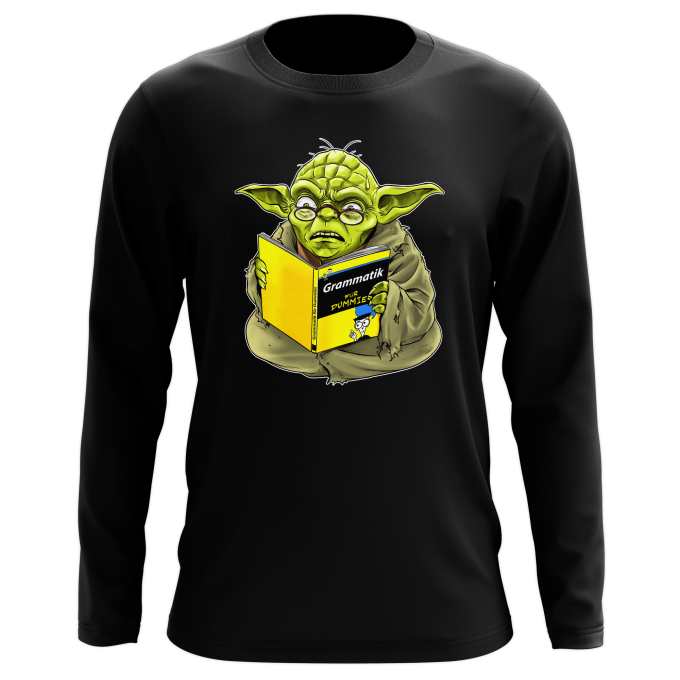 Langarm T-shirts Filmparodien Yoda - Grammatik fr Dummies