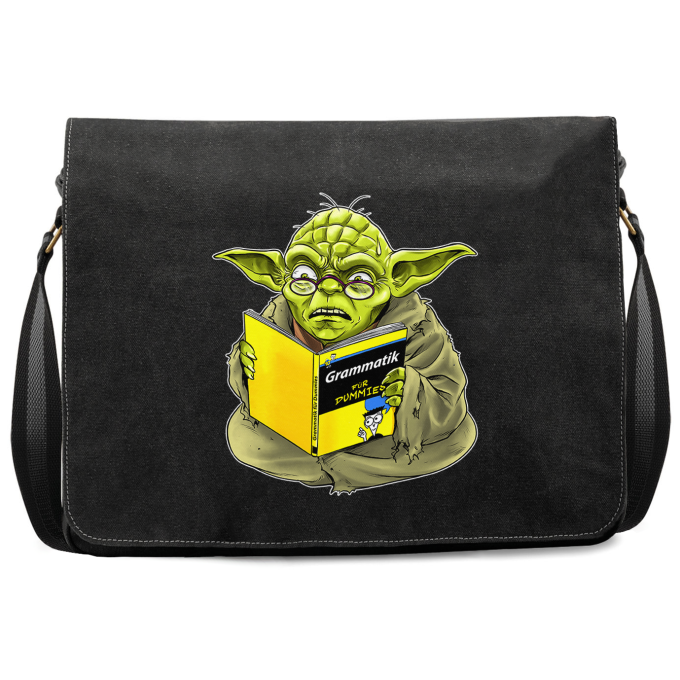 Premium Schultertaschen Filmparodien Yoda - Grammatik fr Dummies