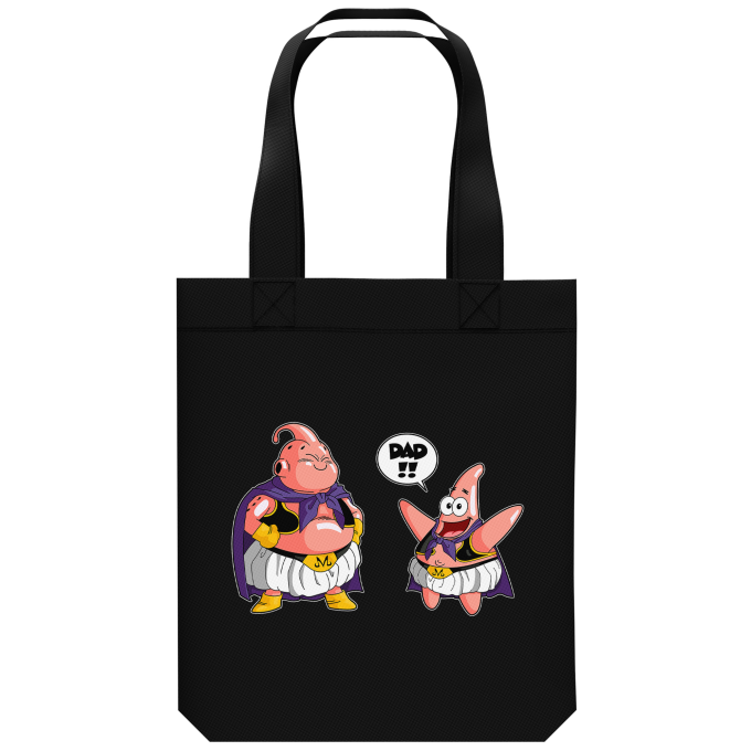 Organic Cotton Tote Bag Manga Parodies Majin Buu and Patrick Star