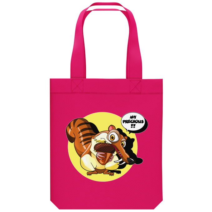 Borsa Tote Bag in cotone organico Parodie del film Scrat e Gollum