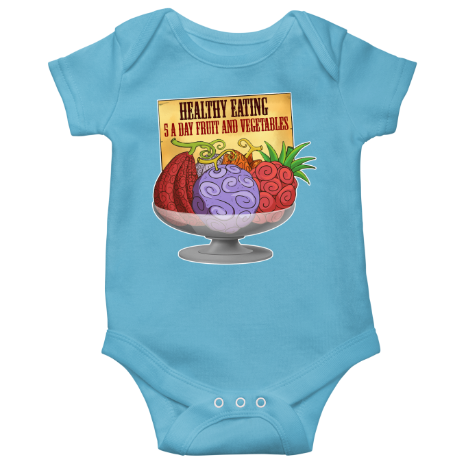 Short-sleeved baby bodysuit (boys) Manga Parodies Devil Fruits - Gum-Gum Fruit