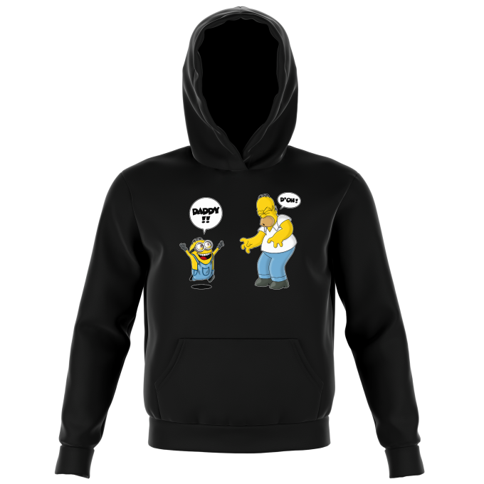 Sudadera con capucha par niños - parodia de Minions - Homer Simpson y los Minions con capucha de alta calidad en la talla 757 - impresa Francia - 757)