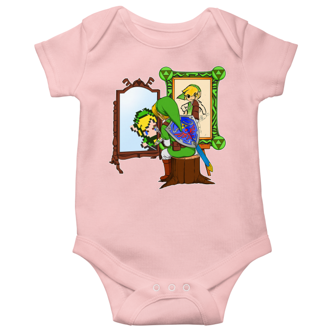 Kurzrmeliger Baby-Bodysuit (Mdchen) Videospiel-Parodien Link - Norman Rockwell style