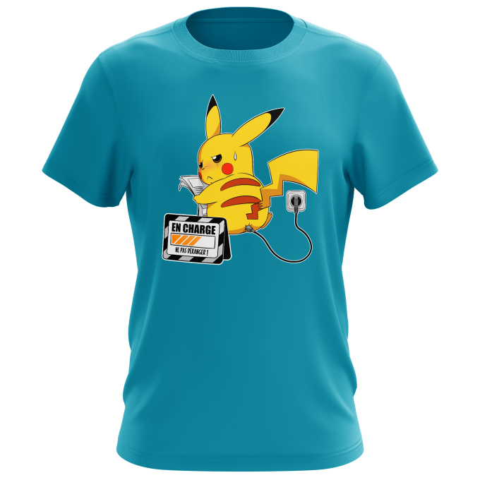 en Charge Pikachu Okiwoki T-Shirt Homme Blanc Parodie Pokémon Ne Pas déranger !  T-Shirt de qualité supérieure - imprimé en France
