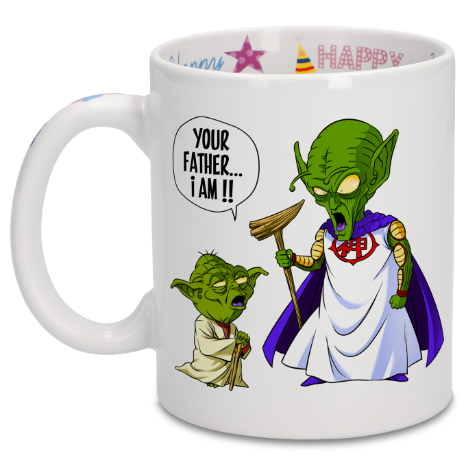 Star Wars Parodic Happy Birthday Mug with Designed handle, interior and  exterior - Yoda and God (Funny Star Wars Parody - High Quality Mug - Ref :  848)
