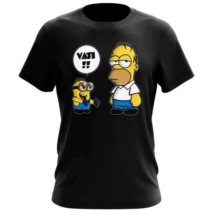 Minions Lustiges Herren-T-Shirt - Kevin Minion et Homer Simpson (Minions signiert OKIWOKI - Hochwertiges T-shirt in Größe 855 - : 855])