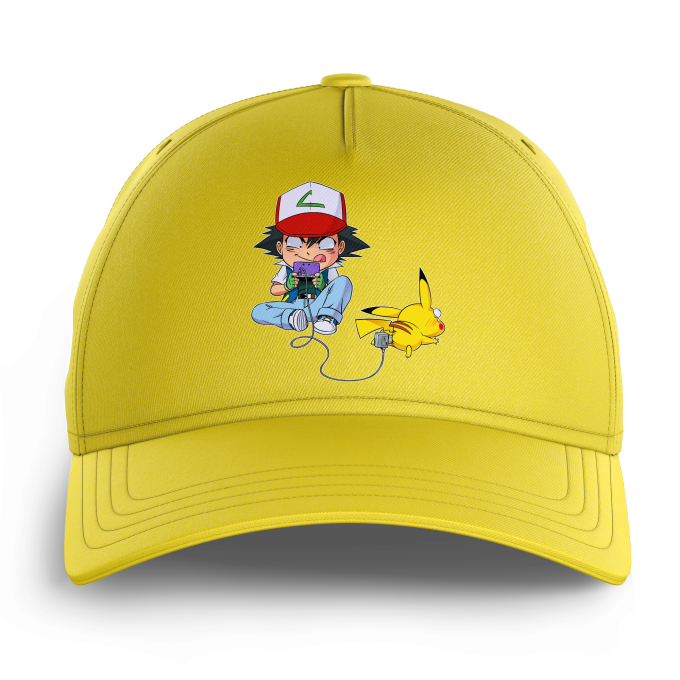 Farmacología Conflicto látigo Gorra Niño e Niña Amarilla parodia de Pokémon - Pikachu y Ash de Pokemon ( Gorra de primera calidad - impresa en Francia - 864 - Réf : 864)