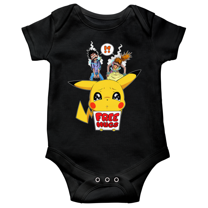 Body bébé manches courtes Parodies Jeux Vidéo Pika Free Hugs :)
