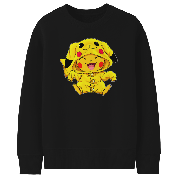 Wortel uitdrukking plastic Zwart Trui voor kinderen parodie Pokémon - Pikachu - Ultimate Cosplay  (Hoogwaardig Trui in maat 880- bedrukt in Frankrijk - Ref : 880)