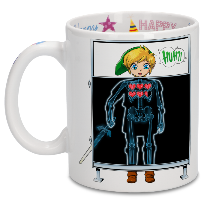 Zelda Parodic Happy Birthday Mug with Designed handle, interior and  exterior - Link (Funny Zelda Parody - High Quality Mug - Ref : 888)