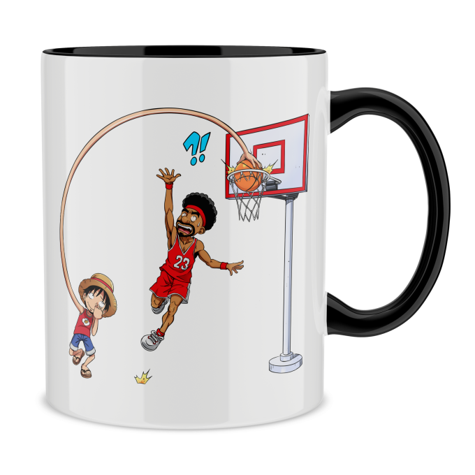 Tazza con maniglia e interno colorato (Nero) - Parodia One Piece - Rufy -  On The Basket Ball Playground (Tazza di qualità premium - Stampata in  Francia - Rif : 918)