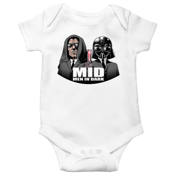 Star Wars Parody baby bodysuit - Darth Vader and Darth Sidious X Men In Black (Funny Star Wars Parody - High Quality Babygrow - Size 919 - Ref : 919)