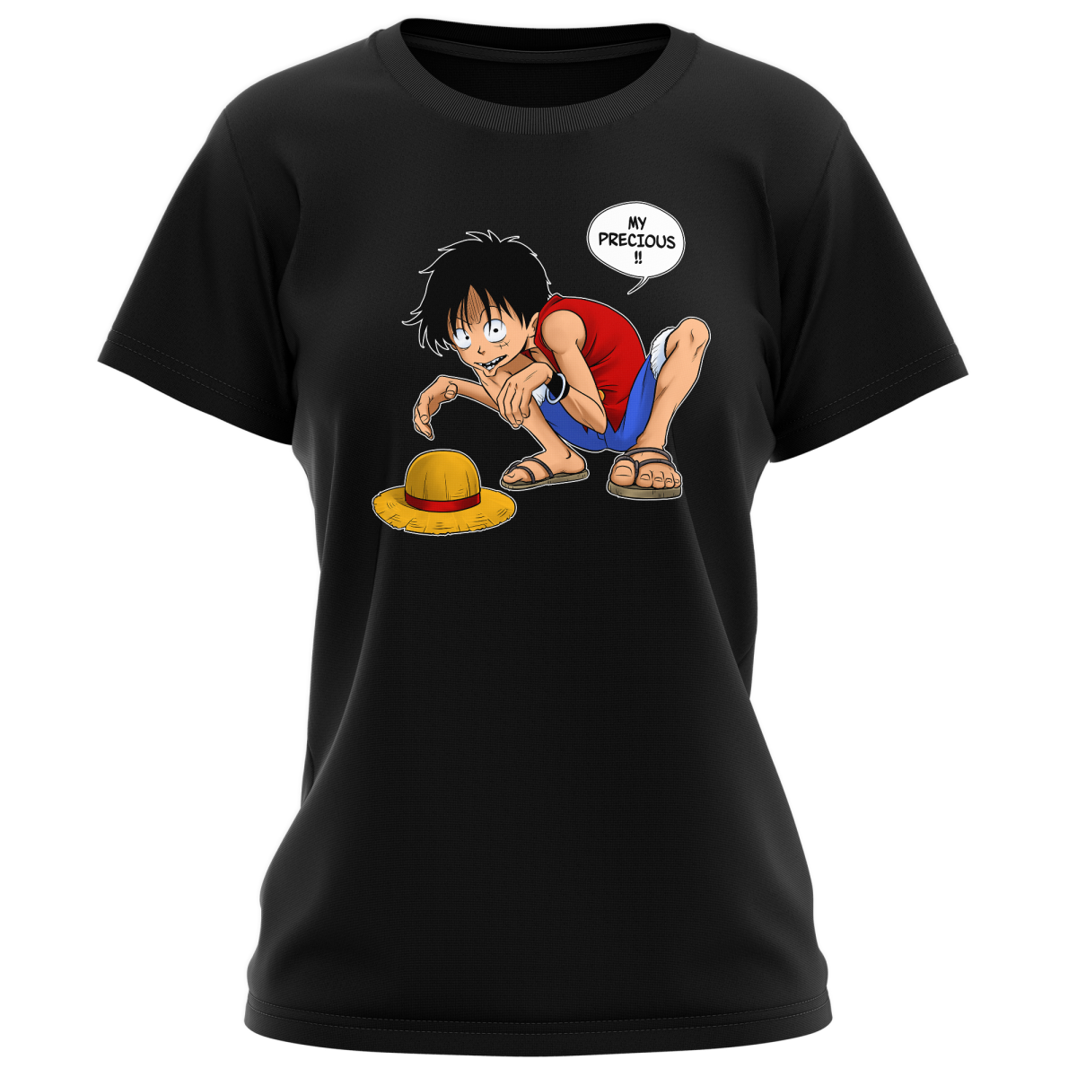 Funny One Piece The Lord Of The Rings Women T Shirt Monkey D Luffy And Gollum One Piece The Lord Of The Rings Parody Ref 744