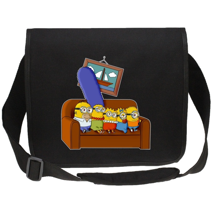 Borsas a tracolla Canvas Parodie del film i Minions e Homer Simpson