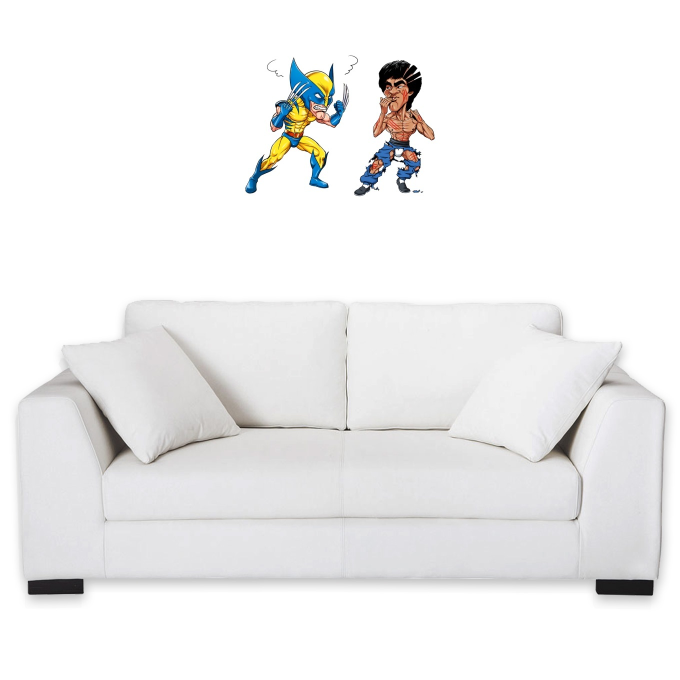 Wall Stickers Movies Parodies Wolverine Vs Bruce-Lee