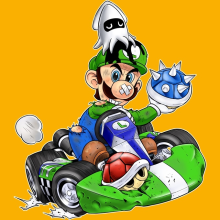 Kart Fighter Player 2  Luigi Okiwoki Casquette Noire Parodie Mario Kart Casquette de qualité supérieure - imprimé en France
