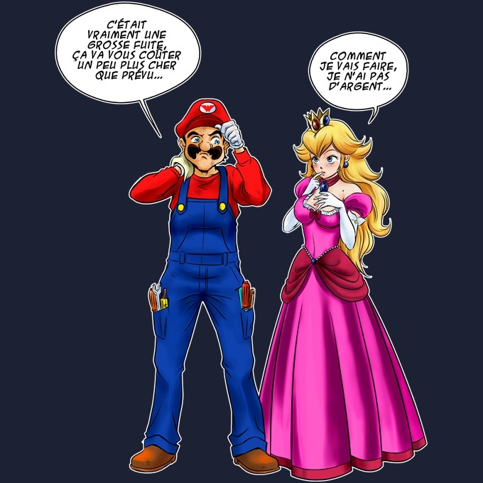 Sweat-shirts  Capuche PREMIUM Parodies Jeux Vido Le plombier et la blonde pulpeuse...