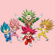 Traje de bebé Rosa de manga corta (chicas) parodia de Dragon Ball Super -  Son Gokū, , Vegeta, Broly, Black Goku y Trunks X Power Rangers (Traje de  bebé de primera calidad